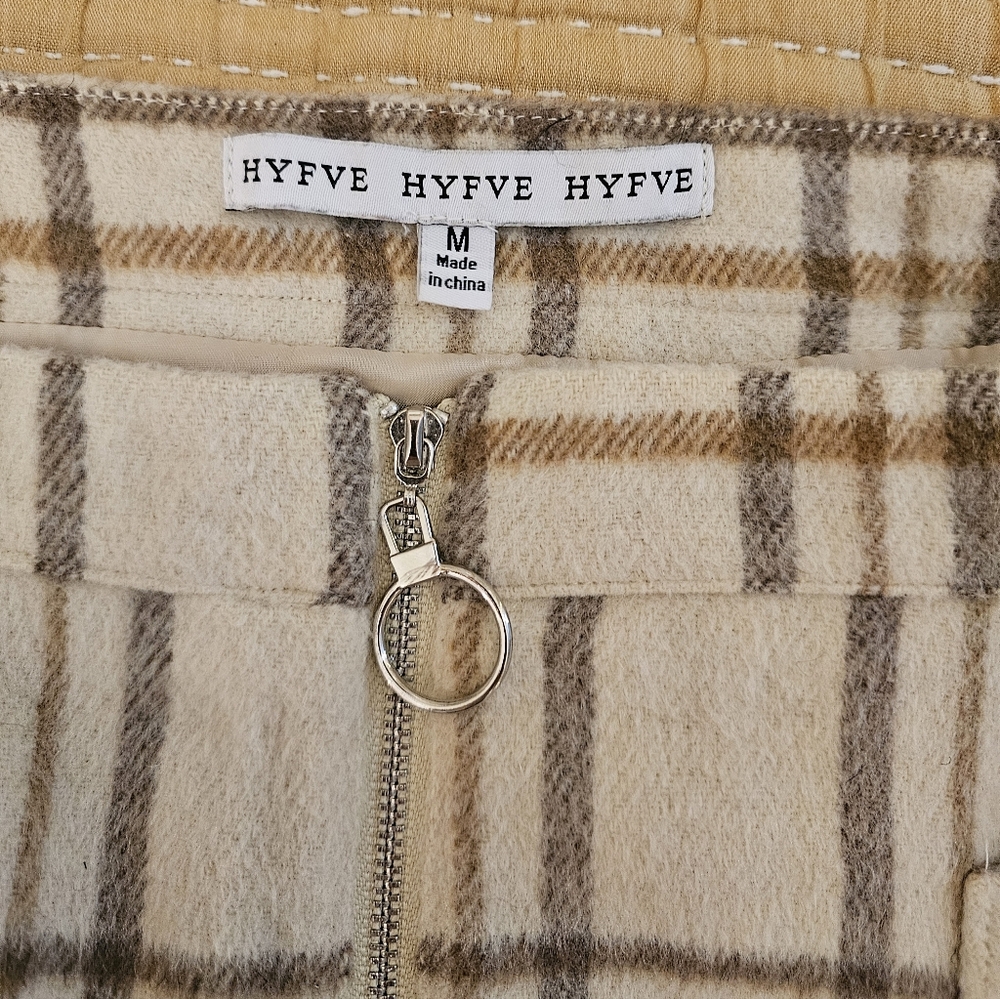 HYFVE Plaid Y2k Wool‎ Blend Mini Skirt Preppy Academia Size M - Picture 2 of 7